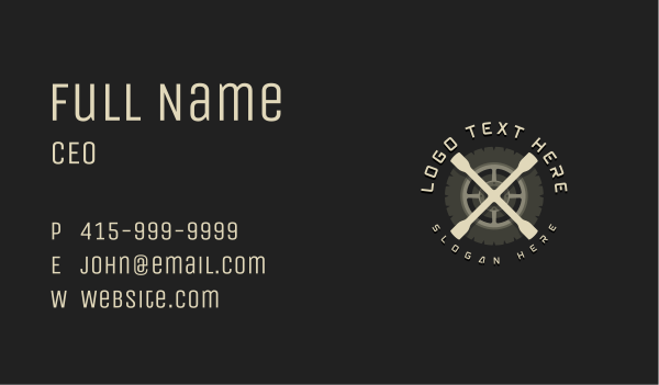 Mechanic Tire Wrench Business Card Design Image Preview