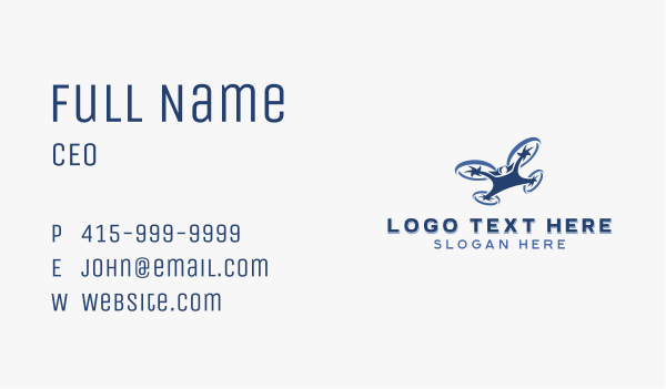 Aerial Rotorcraft Drone Business Card Design Image Preview