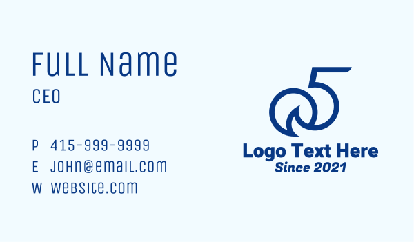 Number 5 Sun Wave Business Card Design Image Preview