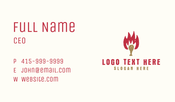 Hot Chicken Drumstick Business Card Design Image Preview