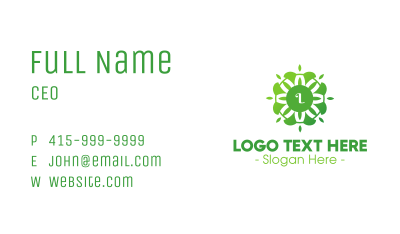 Green Gradient Flower Lettermark Business Card Image Preview