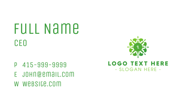 Green Gradient Flower Lettermark Business Card Design Image Preview