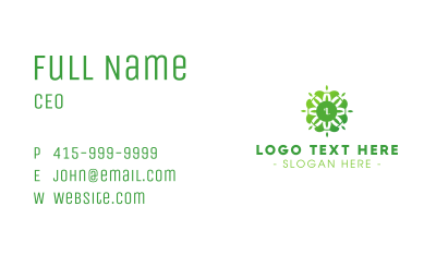 Green Gradient Flower Lettermark Business Card Image Preview