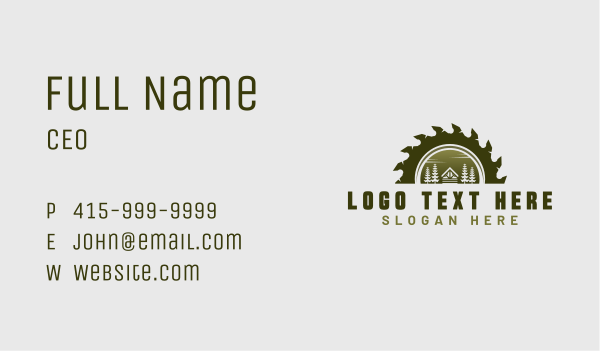 Cabin Forest Wood Saw Business Card Design Image Preview