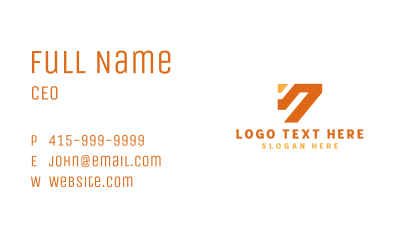 Orange Number 7 Business Card Image Preview