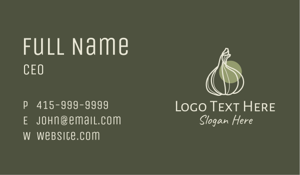 Minimalist Garlic Bulb Business Card Design Image Preview