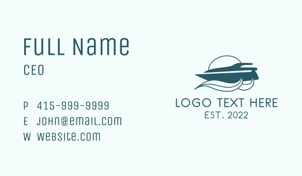 Nautical Speed Boat Cruise  Business Card Design Image Preview