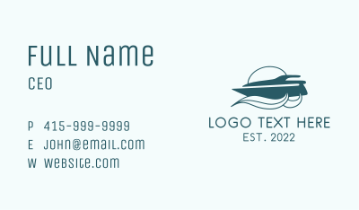 Nautical Speed Boat Cruise  Business Card