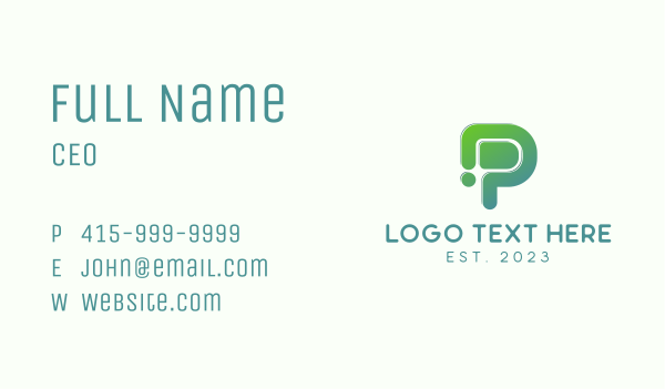 Modern Letter P Business Card Design Image Preview