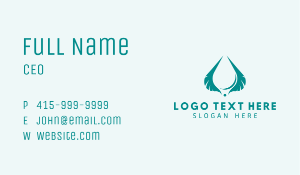Feather Water Drop Business Card Design Image Preview