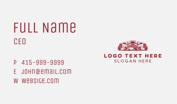 Trailer Truck Fleet Business Card Design Image Preview