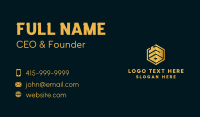 Golden Abstract Hexagon  Business Card Image Preview