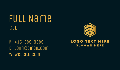 Golden Abstract Hexagon  Business Card Image Preview