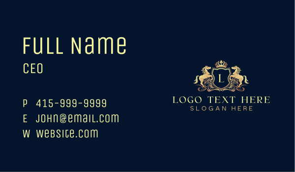Horse Crown Insignia Business Card Design Image Preview