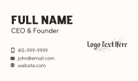 Floral Blackletter Wordmark Business Card Image Preview