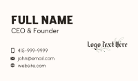 Floral Blackletter Wordmark Business Card Design