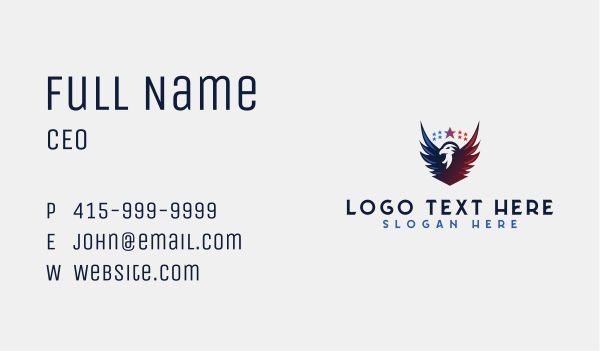 American Eagle Star Business Card Design Image Preview