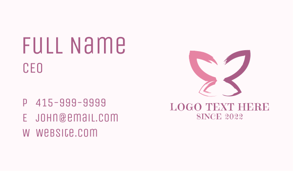 Butterfly Cosmetics Watercolor  Business Card Design Image Preview