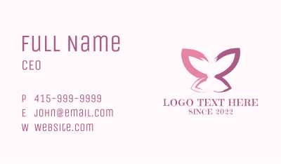 Butterfly Cosmetics Watercolor  Business Card Image Preview