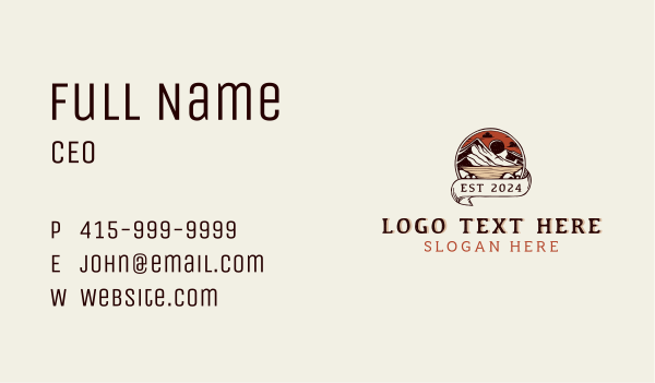 Mountain Outdoor Adventure Business Card Design Image Preview