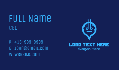 Blue Android Location Pin Business Card Image Preview
