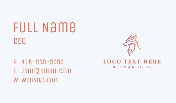 Elegant Wolf Head Business Card Design Image Preview