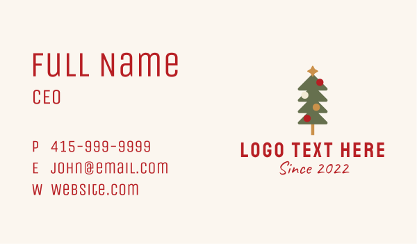 Xmas Tree Ornament  Business Card Design Image Preview