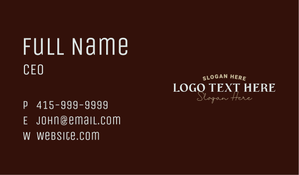 Luxury Apparel Wordmark Business Card Design Image Preview