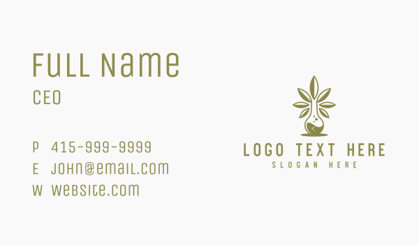 Marijuana Laboratory Flask Business Card Design Image Preview