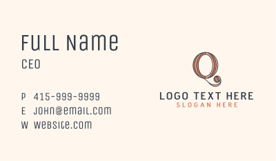 Interior Designer Letter Q Business Card Image Preview