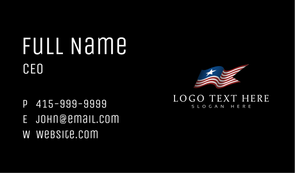 Stars and Stripes Flag Business Card Design Image Preview