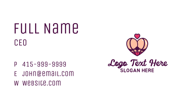 Erotic Heart Butt Business Card Design Image Preview