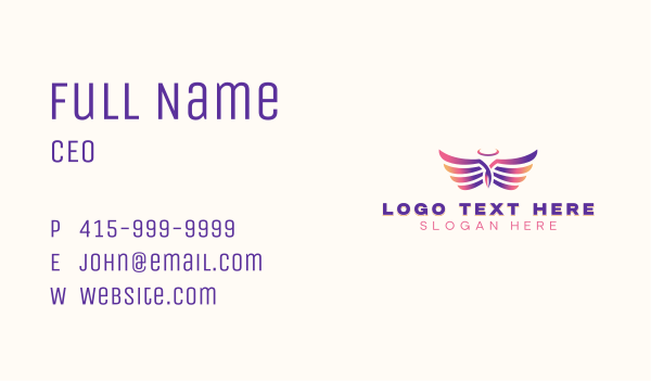 Holy Angel Wings Business Card Design Image Preview