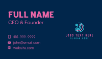 Neon Moon Face Business Card Design