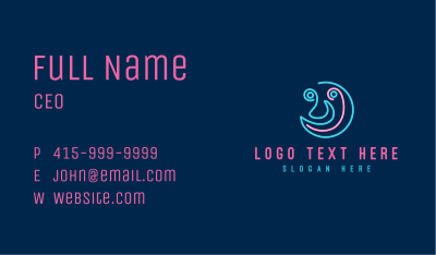 Neon Moon Face Business Card Image Preview