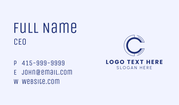 Geometric Business Letter C Business Card Design Image Preview