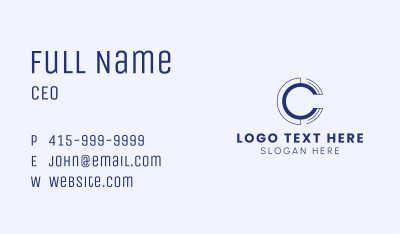 Geometric Business Letter C Business Card Image Preview