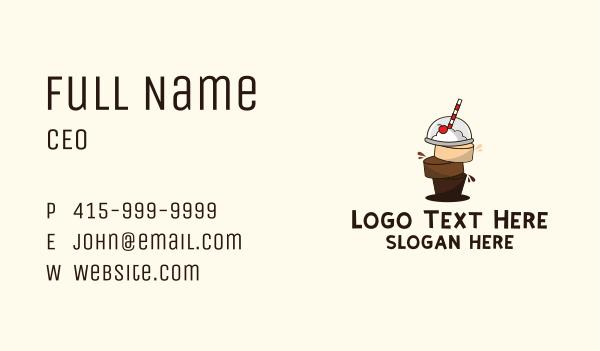 Chocolate Caramel Smoothie Business Card Design Image Preview