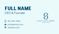 Blue Elegant Letter S  Business Card Design