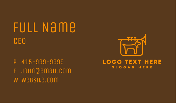 Trumpet Dog Badge Business Card Design Image Preview