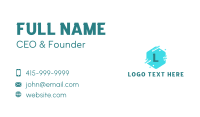 Hexagon Pixelated Letter Business Card Design