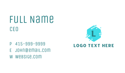 Hexagon Pixelated Letter Business Card Image Preview