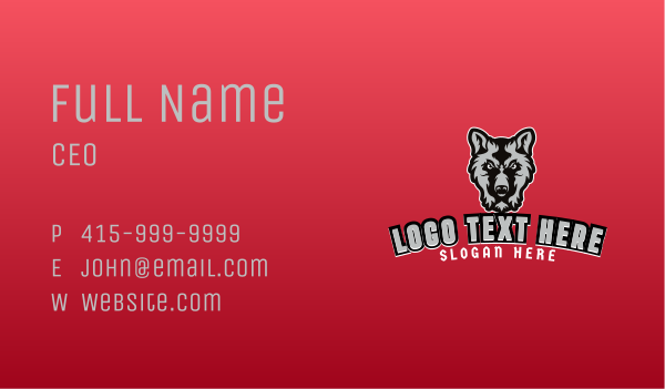 Wild Wolf Gaming Character Business Card Design Image Preview