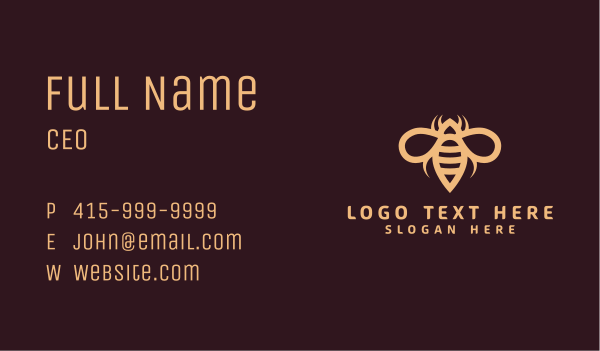 Bee Sting Insect Business Card Design Image Preview
