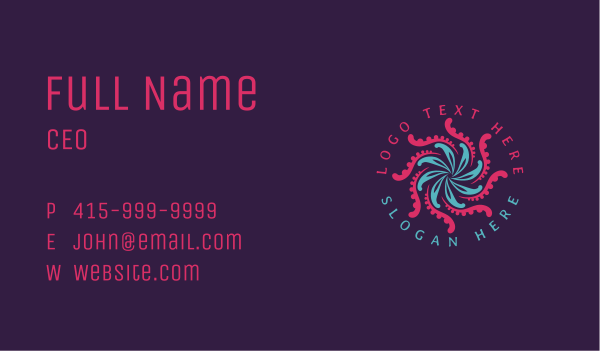 Tentacles Abstract Wave Business Card Design Image Preview