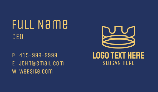 Yellow Royal Crown Business Card Design Image Preview
