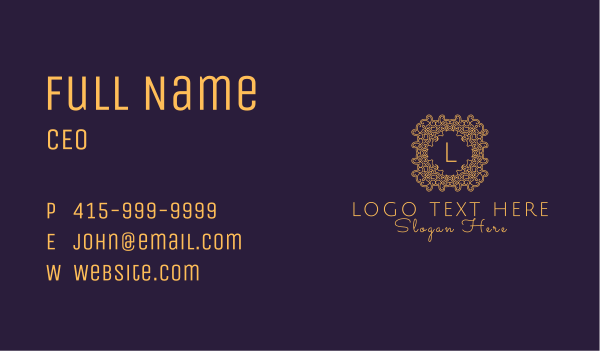 Golden Frame Letter Business Card Design Image Preview