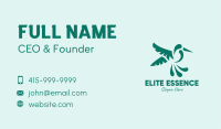 Green Flying Hummingbird Business Card Image Preview