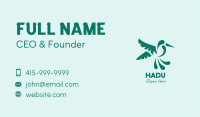 Green Flying Hummingbird Business Card Image Preview