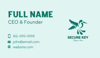 Green Flying Hummingbird Business Card Image Preview